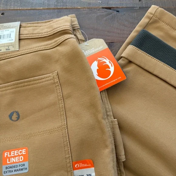 American Outdoorsman Fleece Bonded Canvas Carpenter Pant 32” inseam - Picture 6 of 11